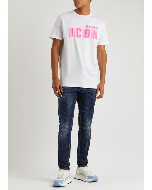 DSquared² Blue Cool Guy Distressed Slim-leg Jeans for men