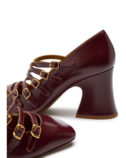 Chloé Brown Janis 80 Multi-Strap Leather Pumps