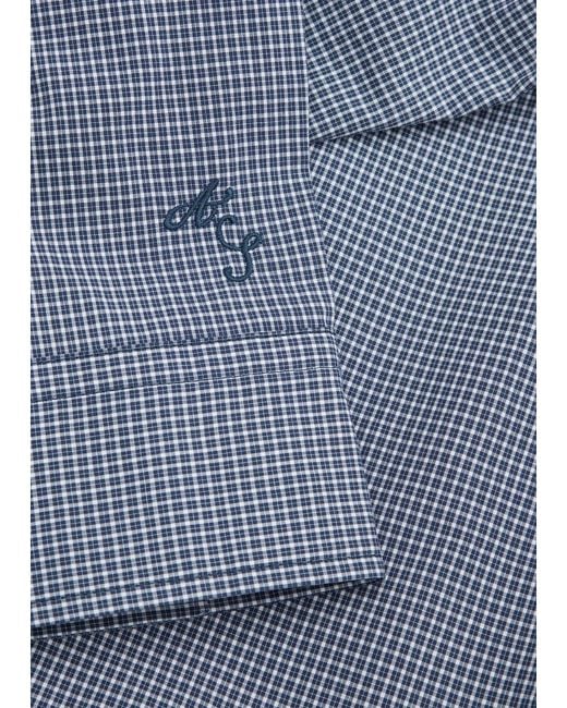 Acne Blue Sandrok Checked Cotton Shirt for men