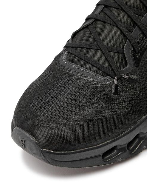 On Shoes Black Cloudtilt Jacquard Mesh-Knit Sneakers