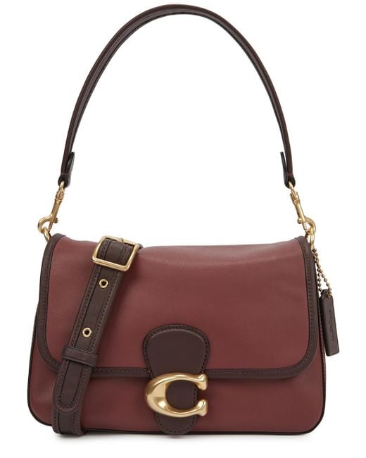 COACH Soft Tabby Burgundy Leather Shoulder Bag in Red Lyst