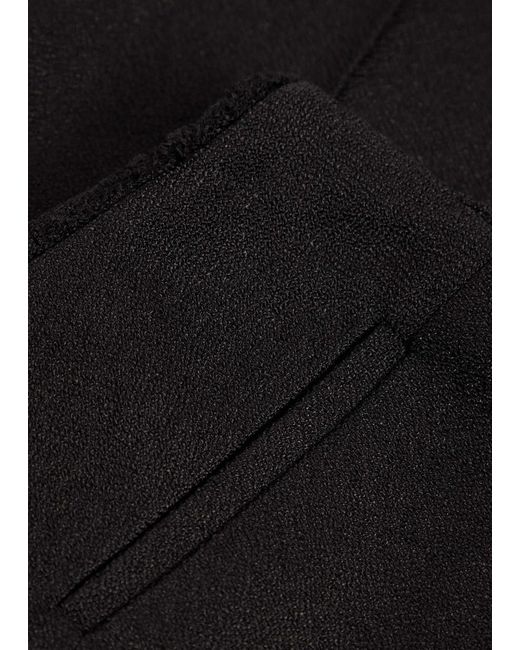 TOVE Black Oran Fray-Trim Crepe Trousers