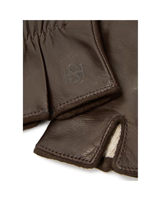 Handsome Stockholm Green Essentials Leather Gloves