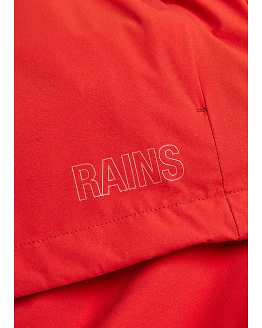 Rains Red Mito Water-Repellent Hooded Shell Jacket for men