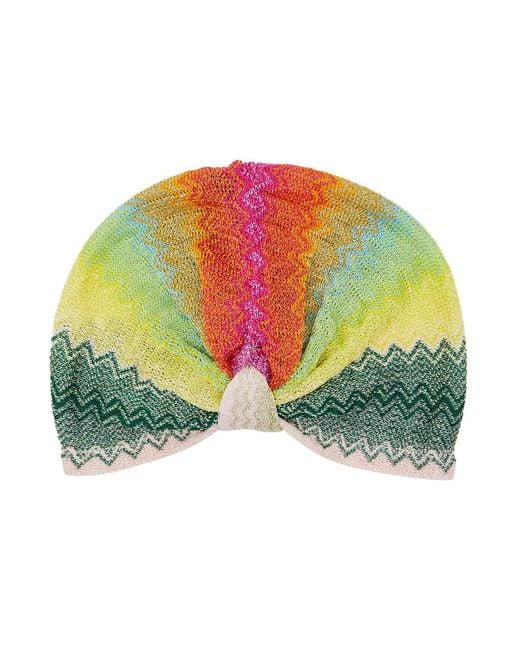 Missoni Green Zigzag-intarsia Knitted Head Wrap