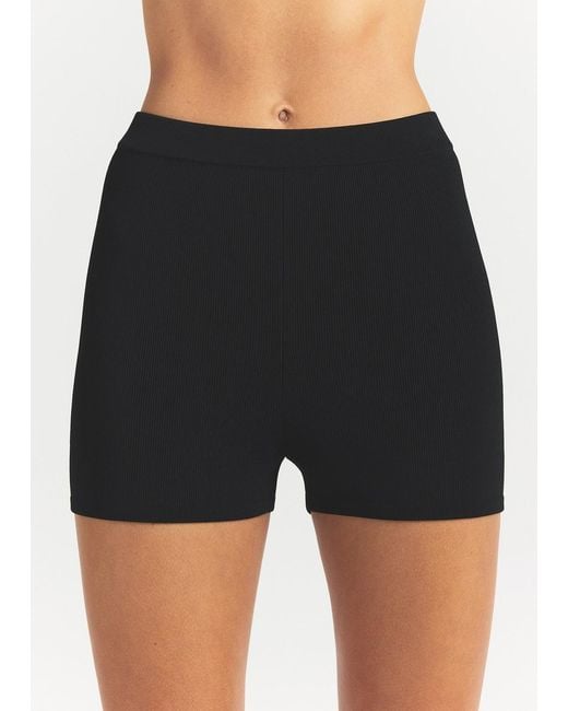 Skims Black High-Waisted Knit Shorts