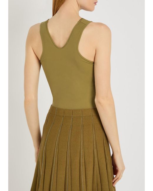 Spense Green Cosmic Form Cropped Tank Top