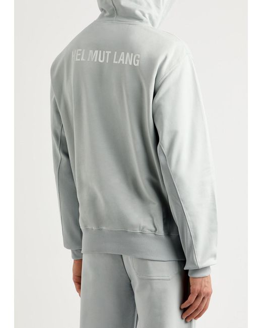 Helmut Lang Gray Outer Space Printed Hooded Cotton Sweatshirt for men