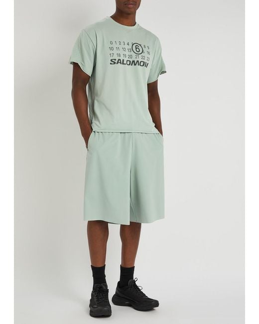 MM6 MAISON MARGIELA X SALOMON Green Logo-Printed Stretch-Jersey T-Shirt for men