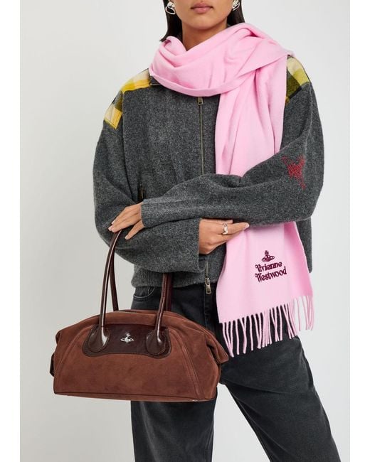 Vivienne Westwood Brown Shirley Small Suede Shoulder Bag