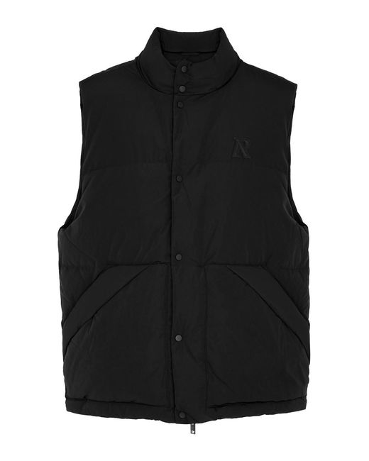 Represent Black Quilted Shell Gilet for men