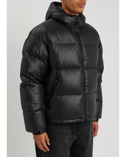 MKI Miyuki-Zoku Black Quilted Hooded Shell Jacket for men