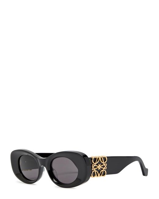 Loewe Black Anagram Oval-Frame Sunglasses