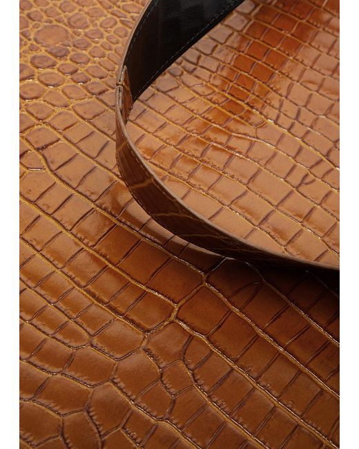 Coperni Brown Heart Crocodile-effect Leather Tote