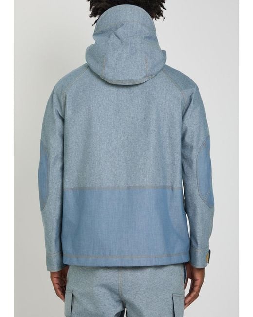 Moncler Blue Field Waterproof Hooded Denim Jacket for men