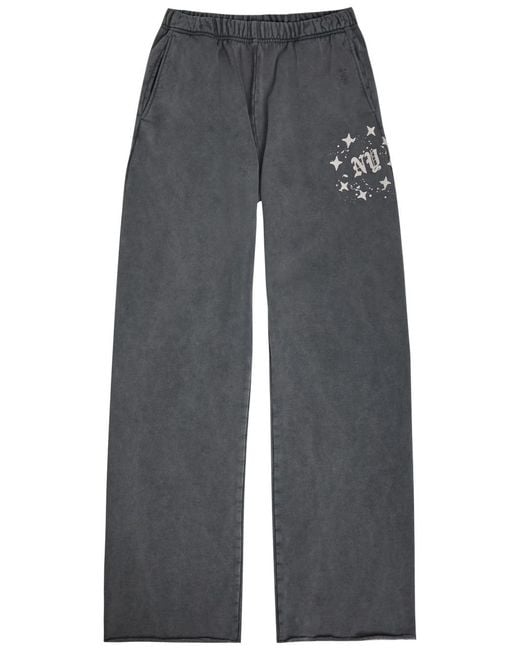 Duke & Dexter Gray Ny Paint Splatter Cotton Sweatpants for men