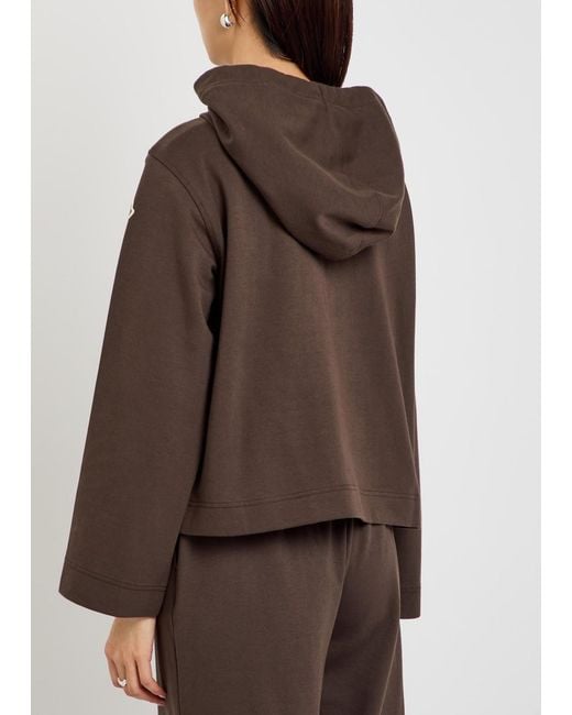 Moncler Brown Hooded Cotton-Blend Sweatshirt