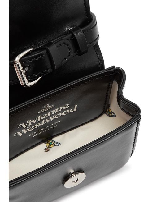 Vivienne Westwood Black Linda Mini Leather Top Handle Bag