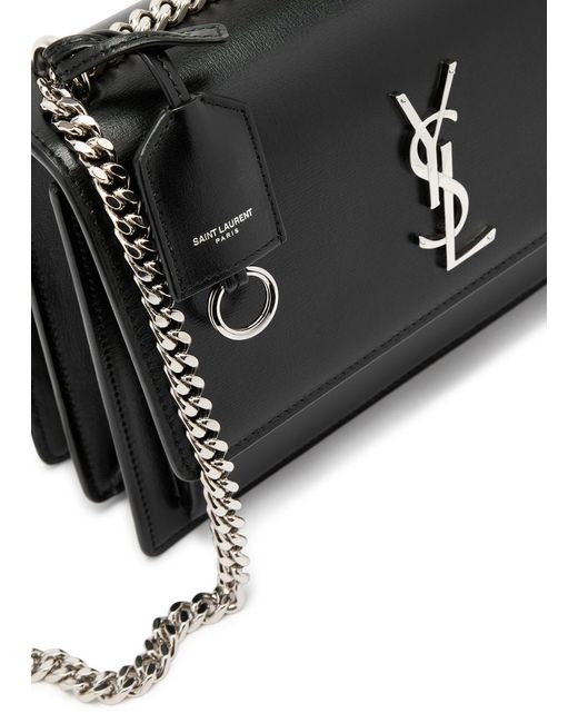 Saint Laurent Black Sunset Medium Leather Shoulder Bag