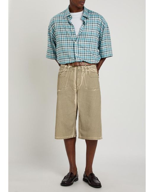 Acne Natural Two-Tone Denim Shorts for men