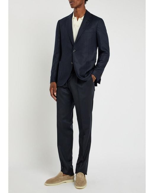 Lardini Blue Wool And Cashmere-Blend Trousers for men