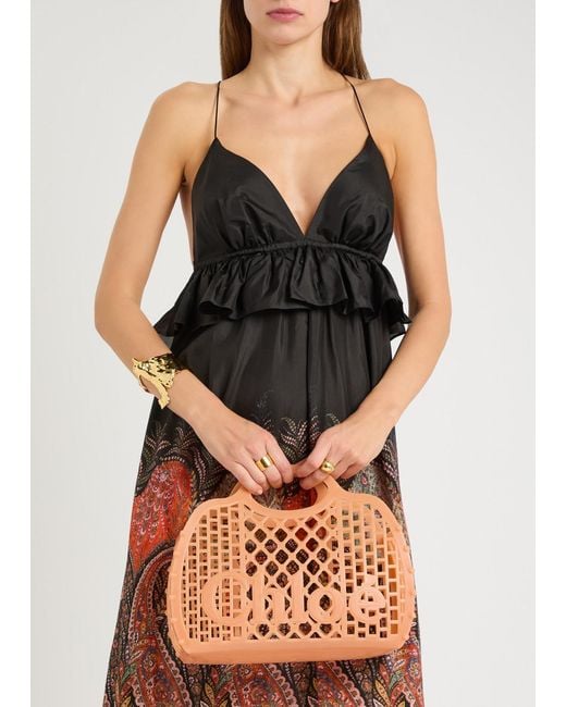 Chloé Orange Cage Jelly Tote Bag