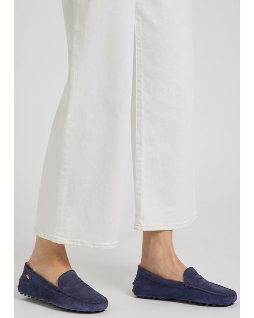 Tod's Blue Gommino Suede Loafers