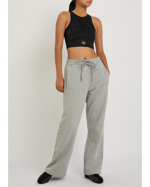 Stella McCartney Black Adidas X Training Logo Cropped Stretch-Jersey Top