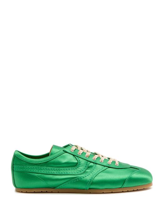 Dries Van Noten Green Dustin Panelled Satin Sneakers