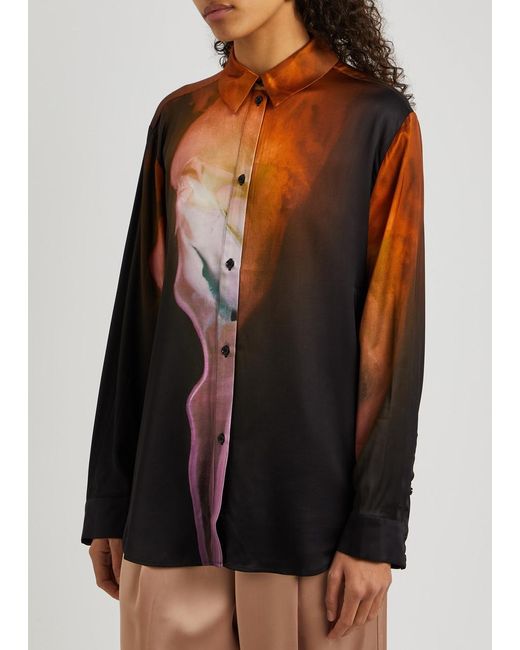 Stine Goya Black Sophia Printed Satin Shirt