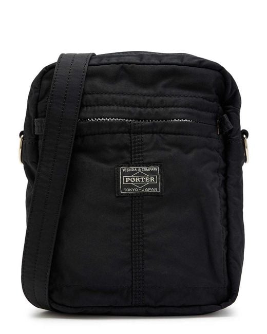 Porter-Yoshida and Co Black Mile Nylon Cotton-Twill Vertical Shoulder Bag for men