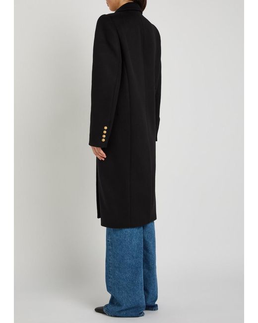 Balmain Black Wool And Cashmere-Blend Coat