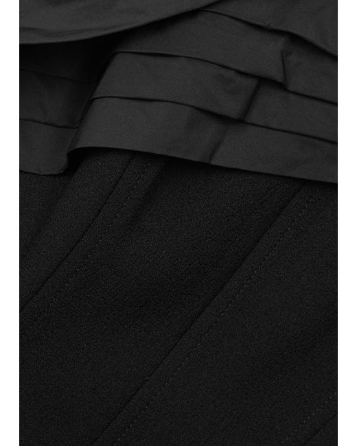 Rebecca Vallance Black Juliana Off-The-Shoulder Midi Dress