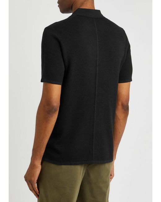 Rag & Bone Black Harvey Cotton-blend Polo Shirt for men