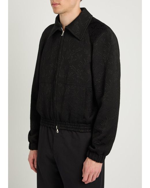 Dries Van Noten Black Rankles Reversible Floral-Jacquard Woven Jacket for men