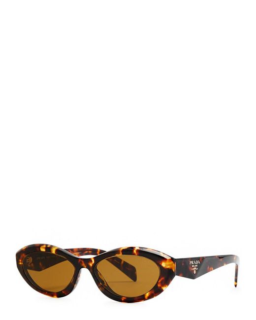 Prada Brown Oval-frame Sunglasses