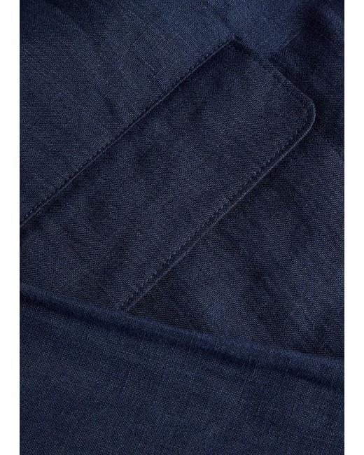 Sunspel Blue Linen Overshirt for men