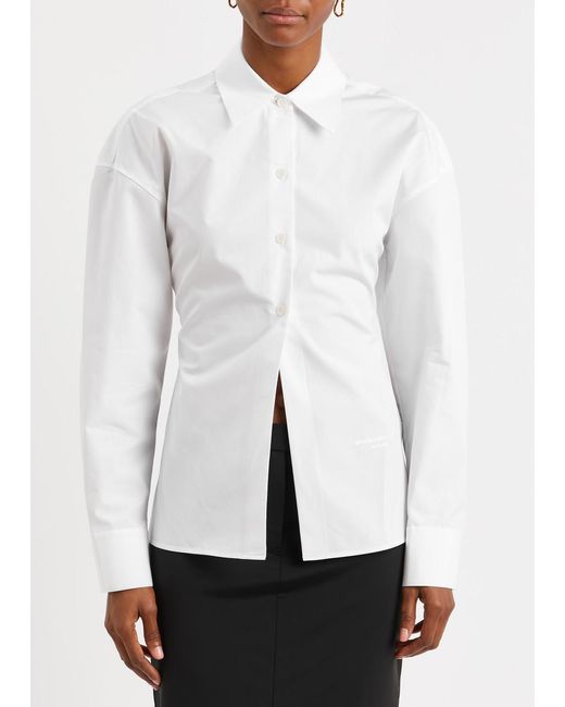 Alexander Wang White Panelled Cotton-poplin Shirt