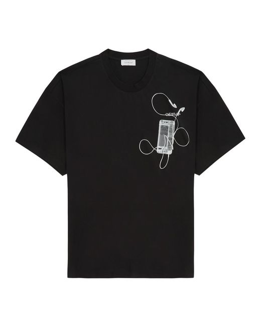 Off-White c/o Virgil Abloh Black Scan Arrows Printed Cotton T-shirt for men