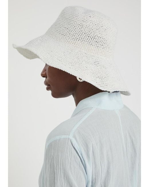 Totême White Paper Raffia Sun Hat
