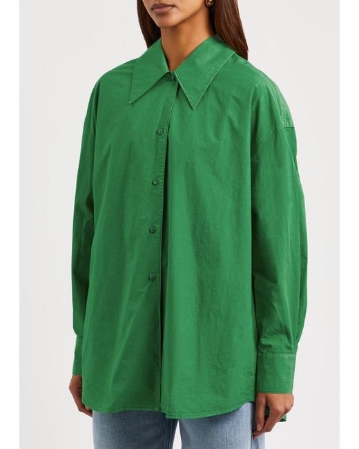 YMC Green Lena Cotton-poplin Shirt