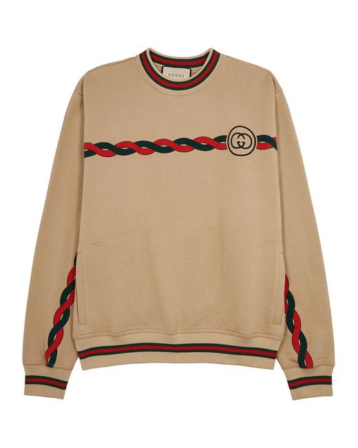 Gucci Natural Logo-print Cotton Sweatshirt for men