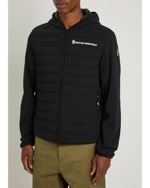 Moncler Black Logo Hooded Shell Jacket for men