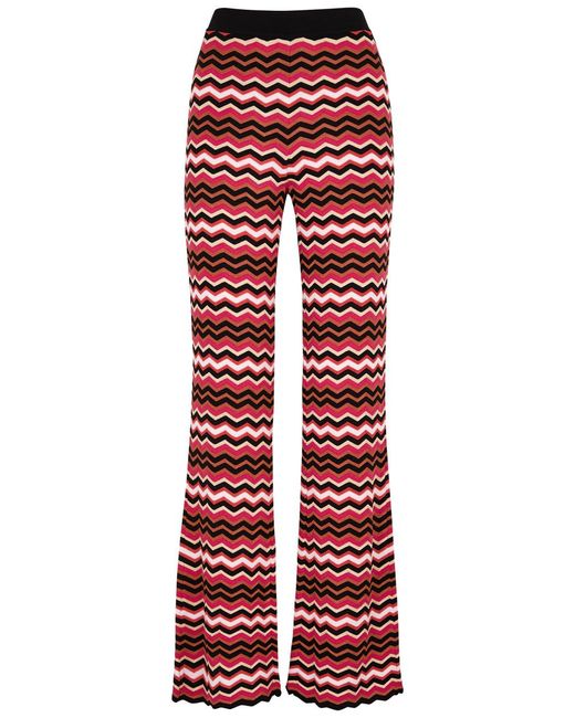 Missoni Red Zigzag-intarsia Knitted Trousers