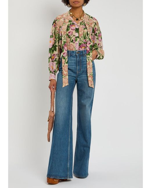 Chloé Blue Flared-Leg Jeans