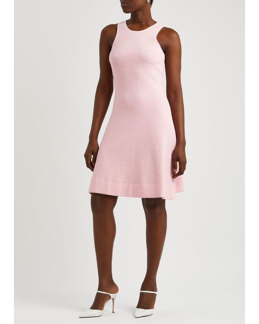 Victoria Beckham Pink Bouclé Cotton-Blend Mini Dress