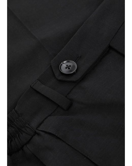 MKI Miyuki-Zoku Black Pleated Woven Suit Trousers for men