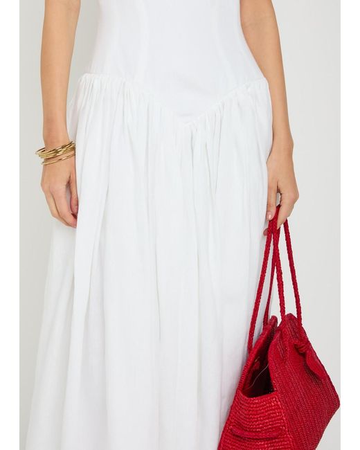 Gabriela Hearst White Naia Linen Maxi Dress
