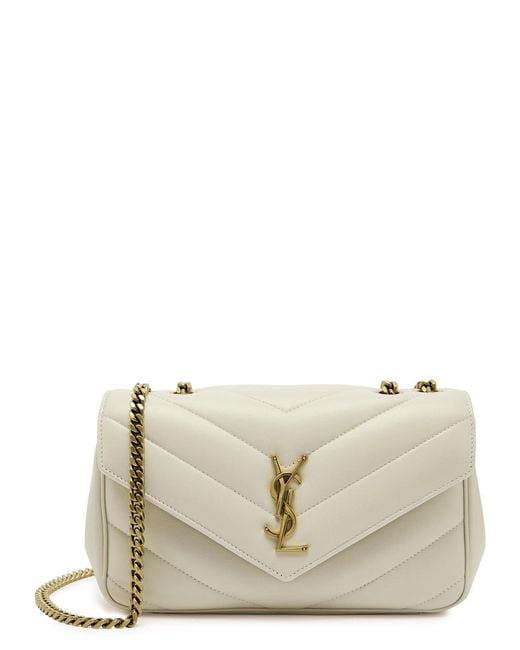 Saint Laurent Natural Loulou Small Quilted Leather Shoulder Bag