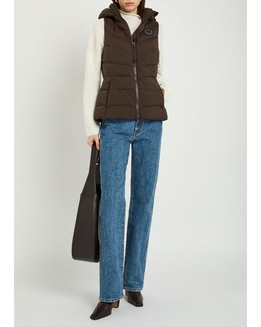 Canada Goose Green Clair Detachable-Hood Padded Shell Gilet